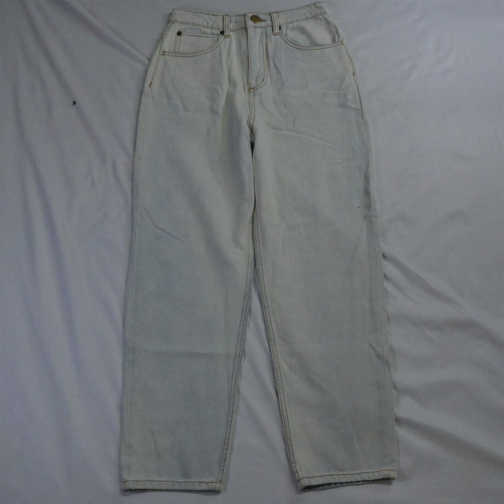 all:row Small High Rise Tapered Light‎ Wash 100% Cotton Denim Jeans